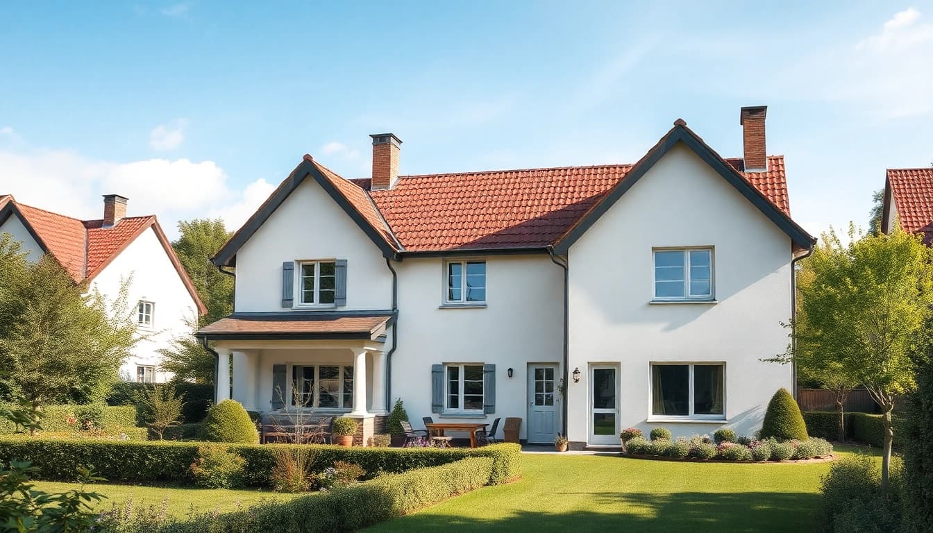 Inspirierendes Einfamilienhaus für den Hauskauf in einer malerischen Umgebung mit Garten.