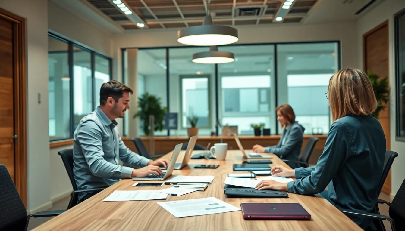 Visuelle Darstellung eines engagierten Teams von Headhunter Pflegekräfte, das an der Rekrutierung von Fachkräften arbeitet.