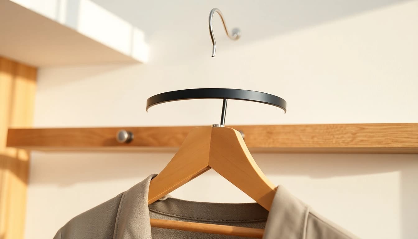 Platzieren Sie Ihre Kleidung stilvoll mit einem Kleiderbügel Metall, der schlicht und langlebig ist.