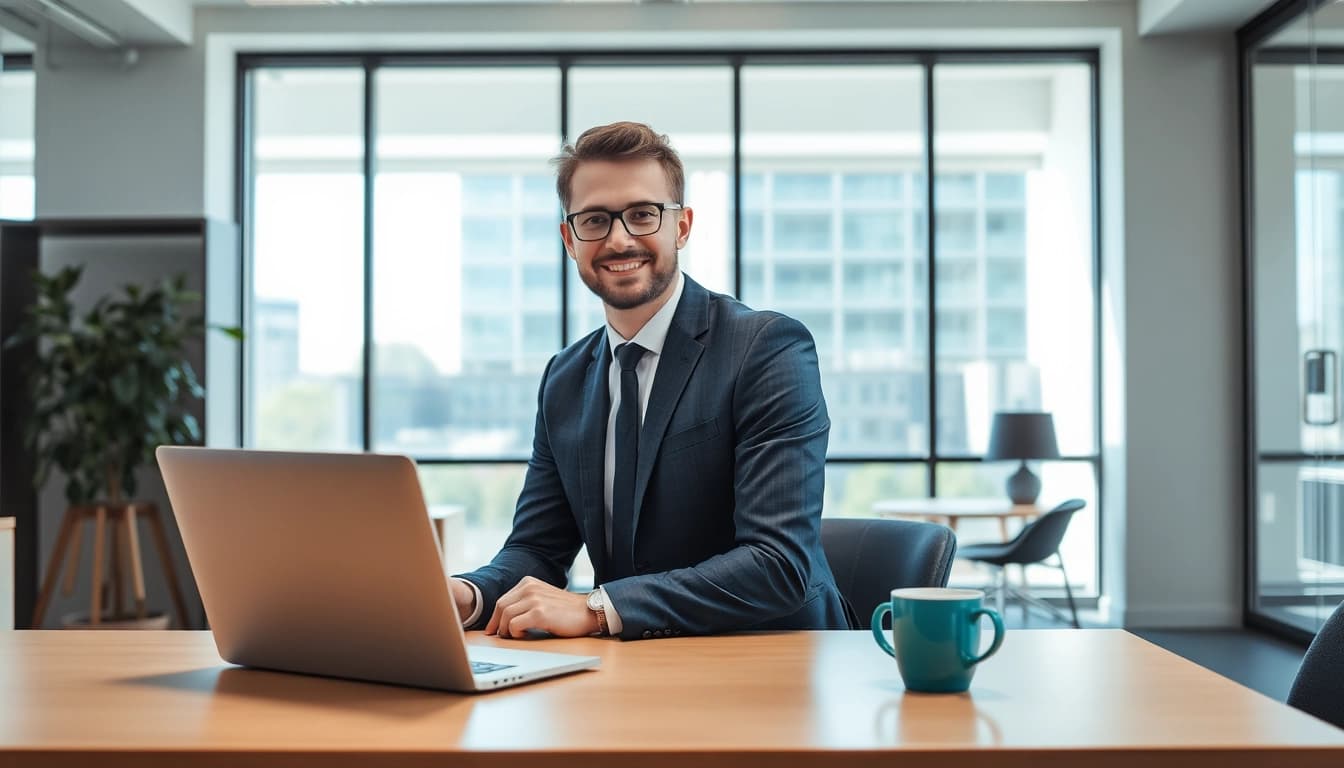 Headhunter Ingenieure analysiert Lebensläufe in einem modernen Büro.