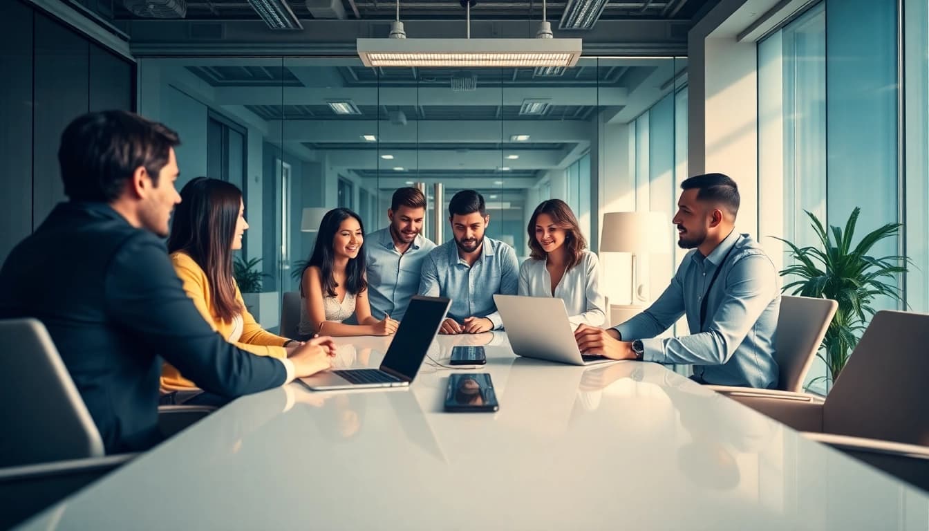 Headhunter Finance team collaborating in a modern office setting.