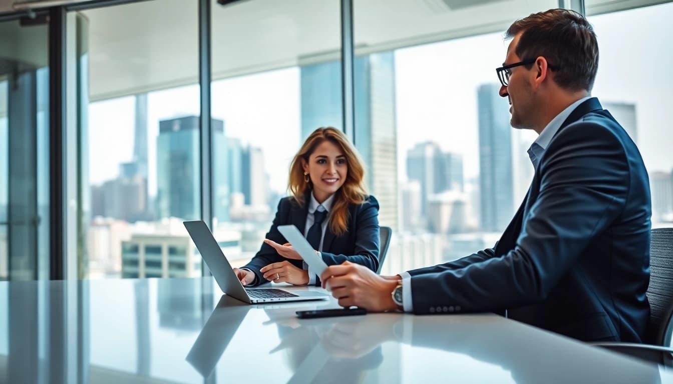 Headhunter IT berät Klienten in modernem Büro mit professionellem Ansatz.