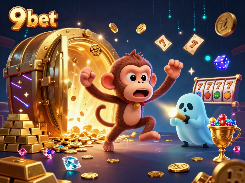 Experience the thrill of 9 bet with a playful ghost and lavish casino treasures.