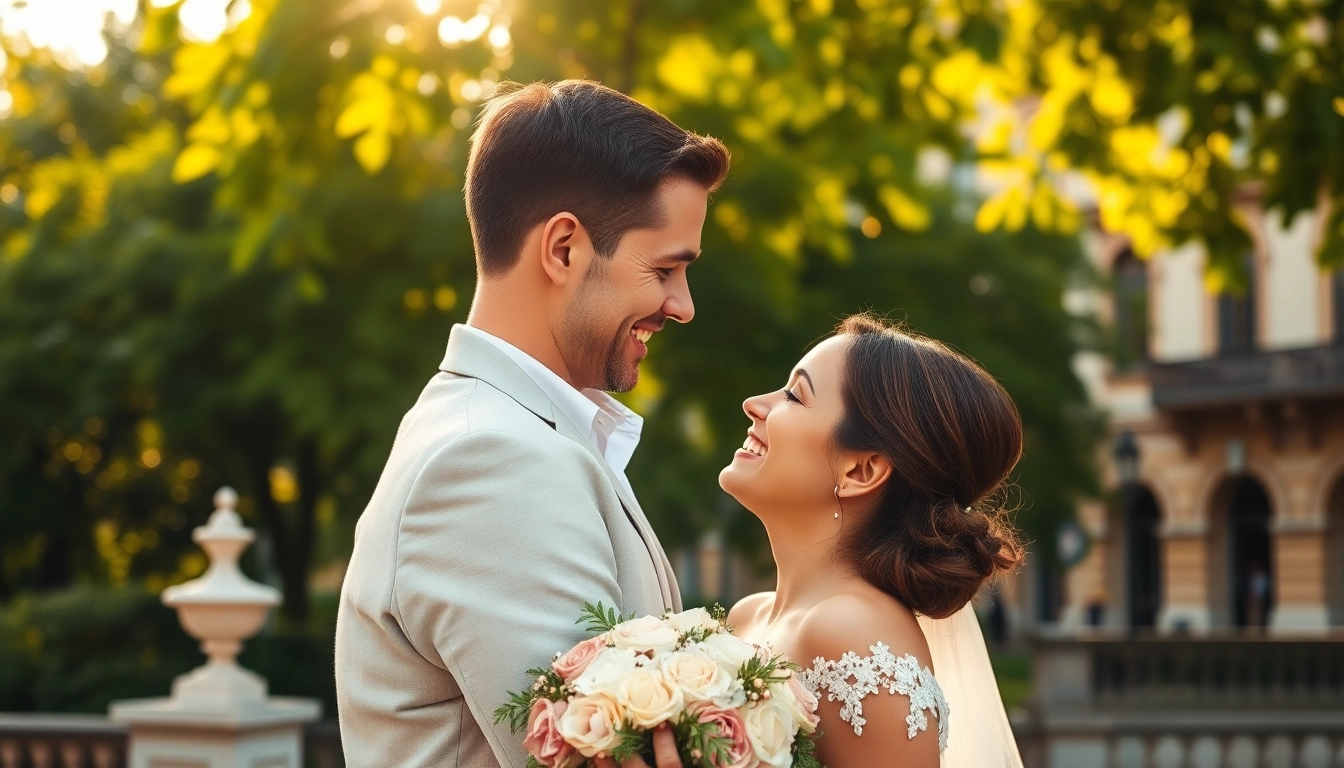 Hochzeitsfotograf München fängt romantischen Moment zwischen einem Paar in München ein.