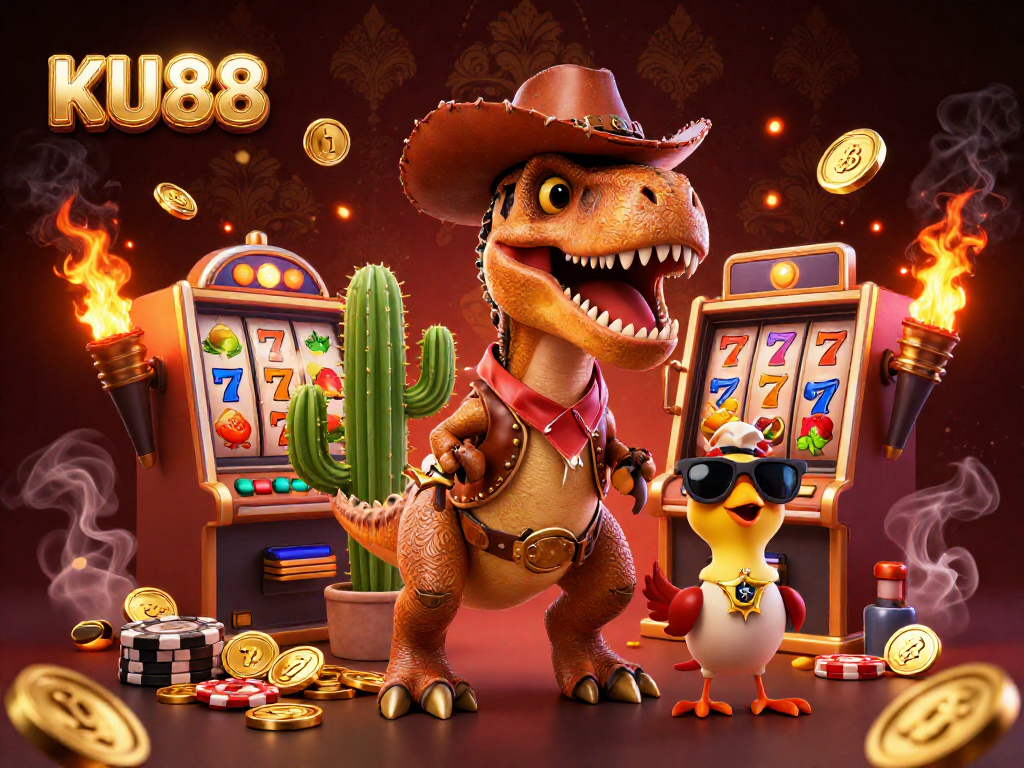 Experience thrilling gaming moments at KU88 with lively characters in a rich casino scene.