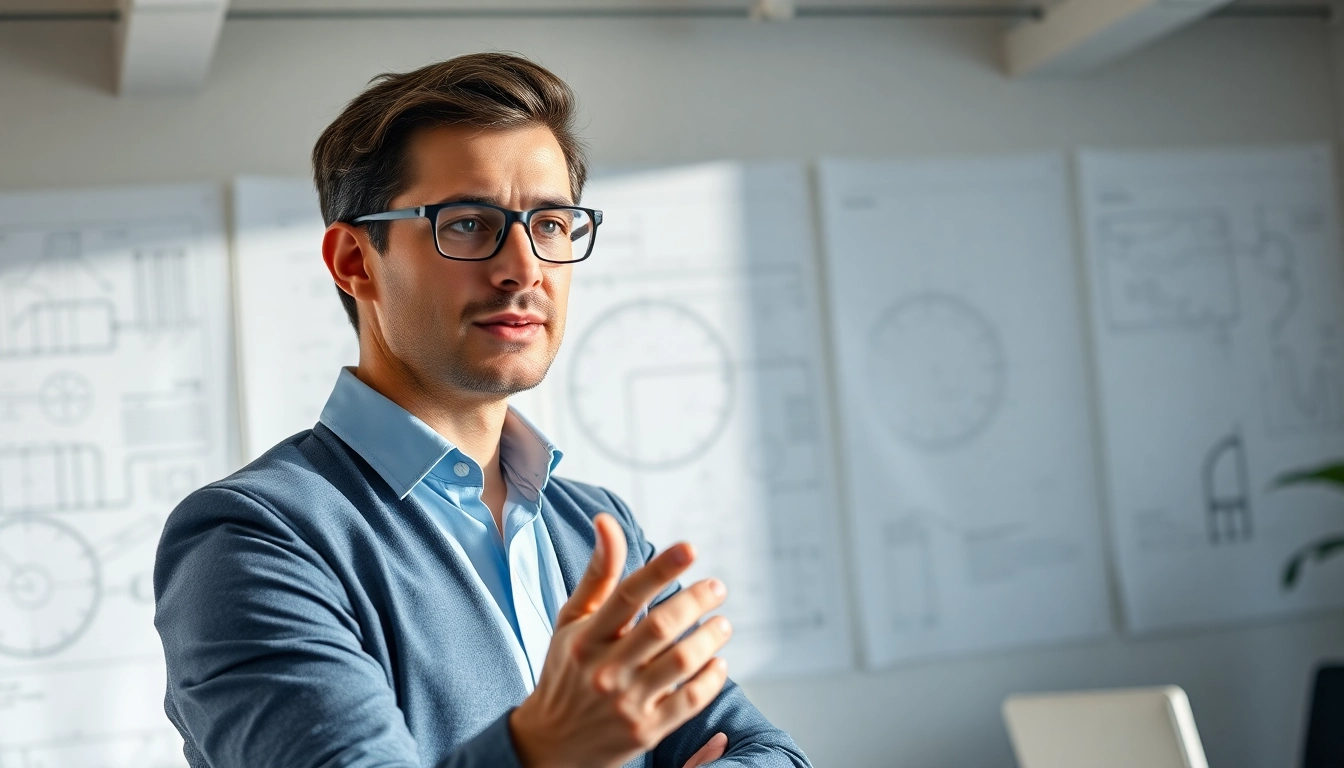Headhunter Ingenieure kommuniziert effektiv mit einem Klienten im Büro.