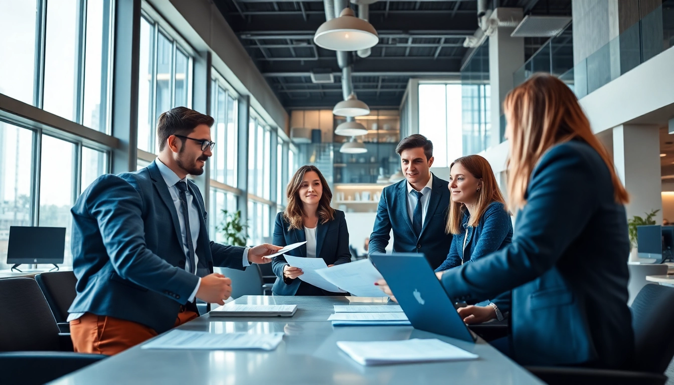 Headhunter Ingenieure actively engaging with candidates in a modern office setting.