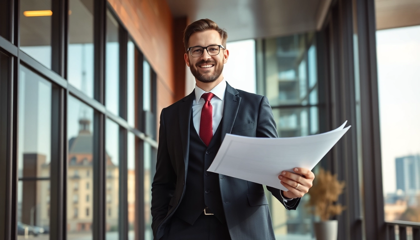 Headhunter Baubranche zeigt Engagement und Expertise mit Bauplänen.