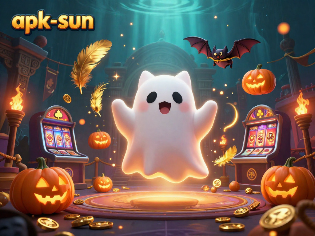 Engage with apk-sun's thrilling casino scene featuring a ghost cat and more.