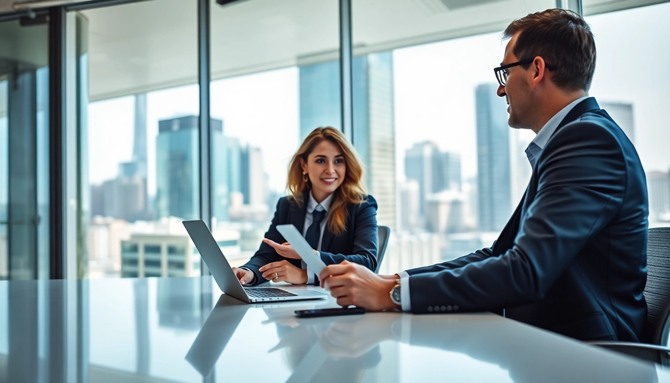 Headhunter IT berät Klienten in modernem Büro mit professionellem Ansatz.