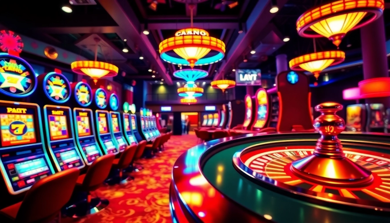 Engaging casino environment showcasing Casinos ohne Lizenz in Deutschland with various slot machines and games.