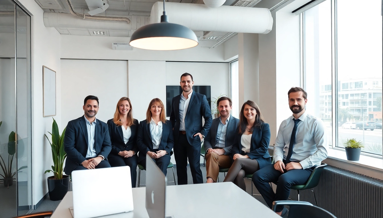Unternehmensberatung: Beratergruppe in einem modernen Büro, die Lösungen für Kunden entwickelt.