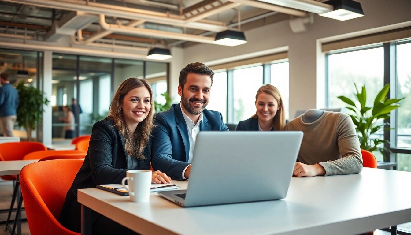 Professionelles Team beim Headhunting für Fachkräfte in modernem Büro, fokussiert und engagiert.