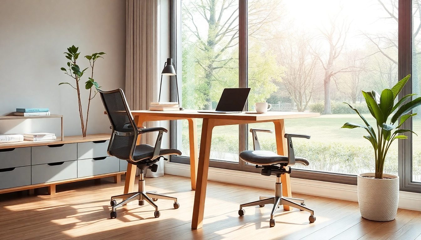 Moderne Büromöbel in einem stilvollen Büroumfeld mit eleganten Möbeln für produktives Arbeiten.