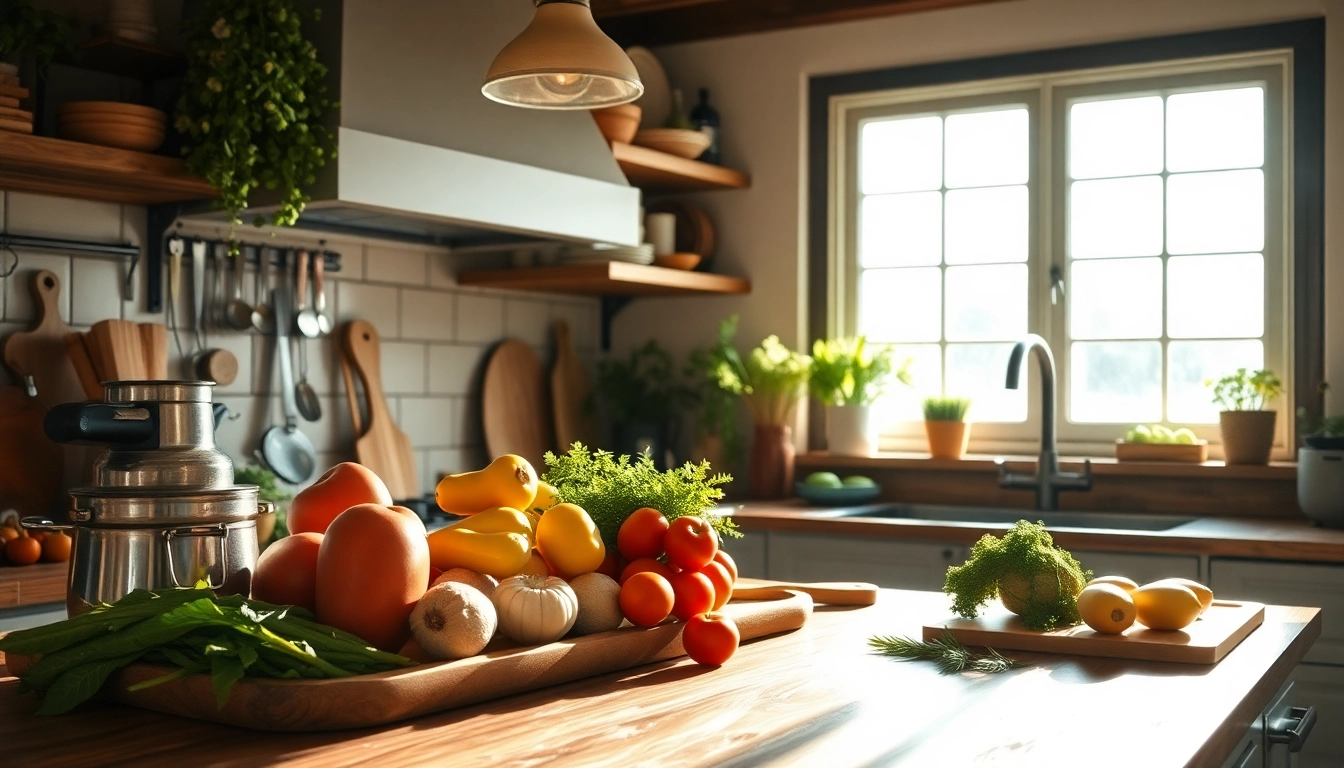 Engaging kitchen setup featuring hauswirtschaft hameln tasks, highlighting fresh ingredients and culinary tools for homemaking.