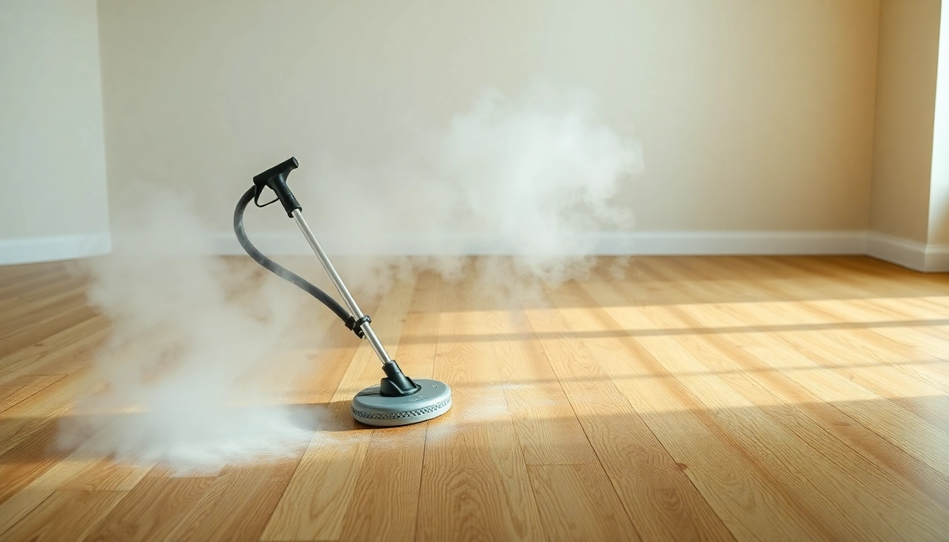 Dampfreiniger putzt mühelos versiegelte Holzoberflächen und sorgt für hygienische Sauberkeit.