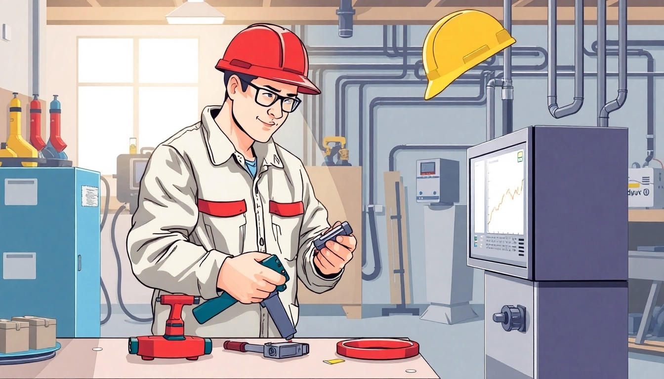 Expert performing a DGUV V3 Prüfung, ensuring electrical safety and compliance in a professional setting.