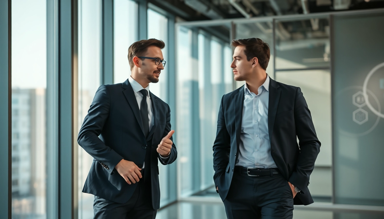 Professioneller Headhunter IT im Gespräch mit Kandidat in modernem Büro.
