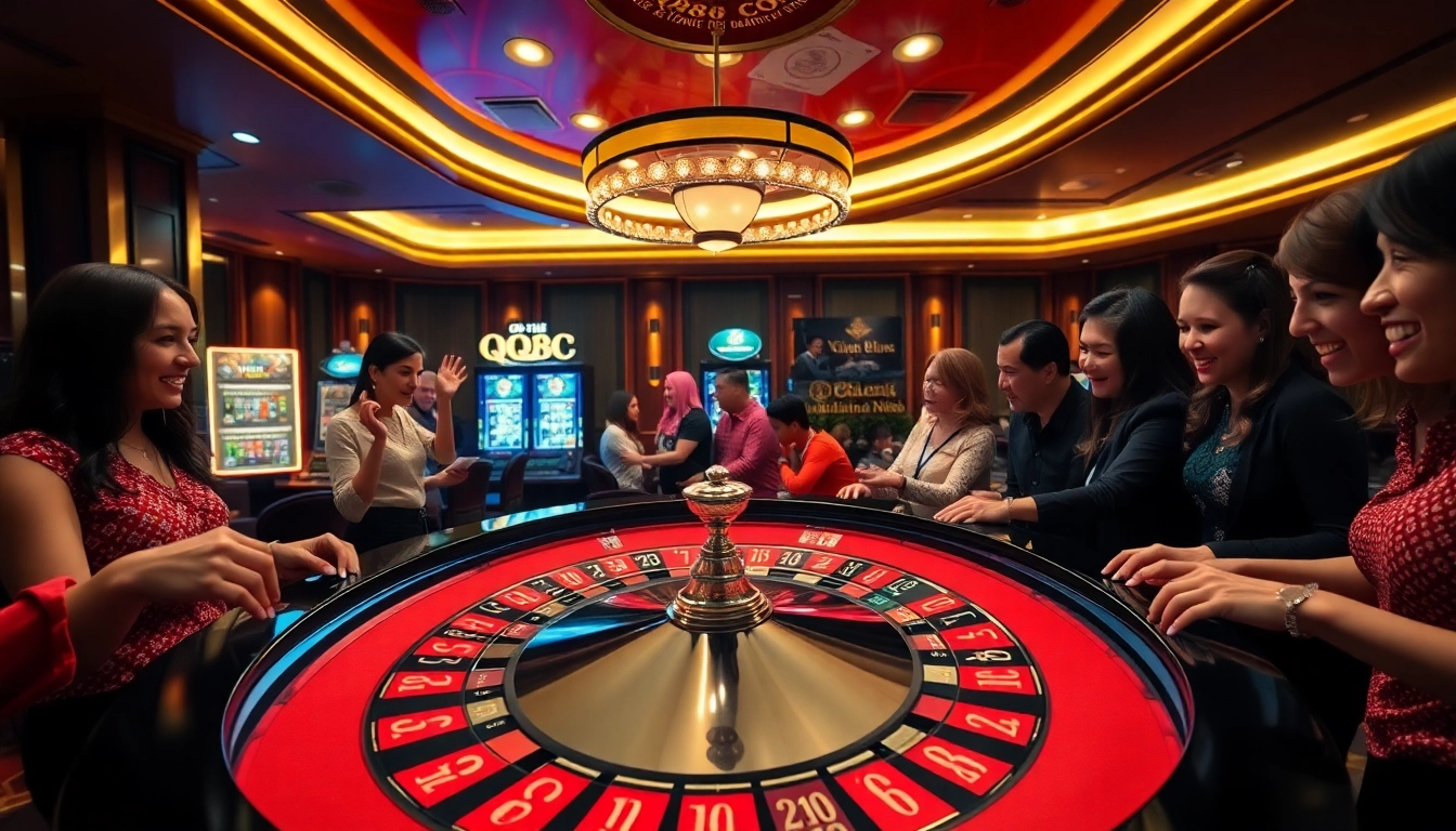 Experience thrilling games at qq88 com with vibrant casino tables and excited players.